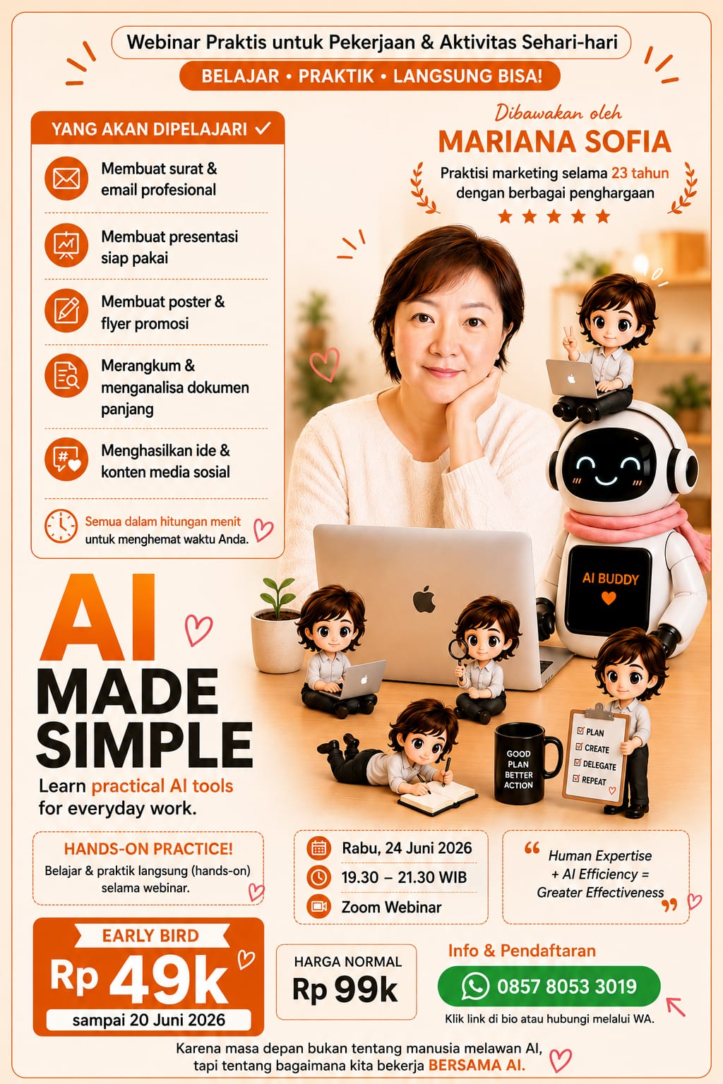Webinar AI Made Simple — Rabu, 24 Juni 2026, 19.30 – 21.30 WIB, Zoom Webinar